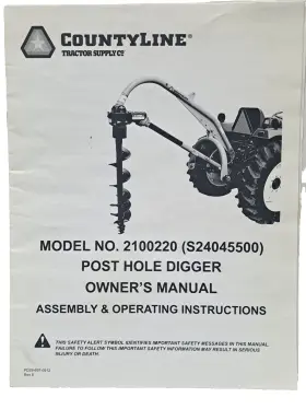 2100220 COUNTYLINE Tractor Supply Post Hole Digger Owners