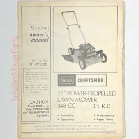 131.973231 CRAFTSMAN Sears Propelled Lawn Mower Owners Manual