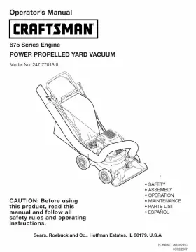 247.77013 CRAFTSMAN Operator Manual Chipper Vac