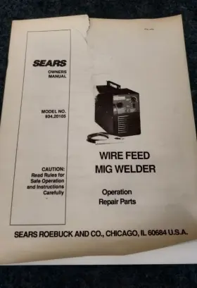 811-309-000 CRAFTSMAN Sears Mig Welder Manual