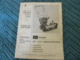842.240721 CRAFTSMAN Sears Snow Thrower Owners Manual