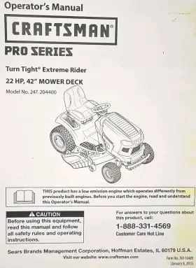 917.25350 CRAFTSMAN Sears Pro Hydro Lawn Tractor Owners