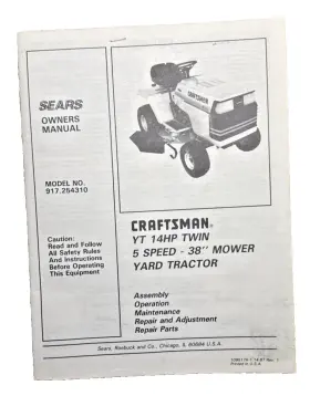 917.254310 CRAFTSMAN Manual Yard Tractor Mower Twin