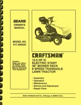 917.255520 CRAFTSMAN Sears Electric Start Lawn Tractor Owners