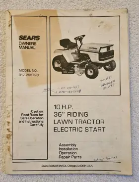 917.255720 CRAFTSMAN Sears Lawn Tractor Mower Manual