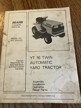 917.25585 CRAFTSMAN Sears Yt Twin Automatic Yard Tractor