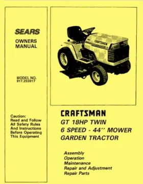 917.255917 CRAFTSMAN Sears Lawn Garden Tractor Owners Manual