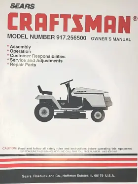 917.258550 CRAFTSMAN Sears Lawn Tractor Manual