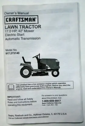 917-273140 CRAFTSMAN Tractor Owners Operator Service Repair