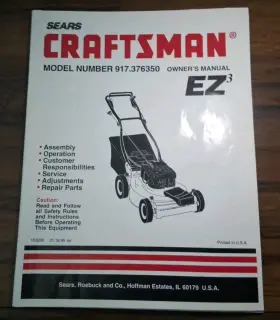 917.376350 CRAFTSMAN Sears Lawn Mower Owners Manual
