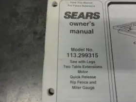 SP5908 CRAFTSMAN Belt Drive Table Saw Owners Manual #2