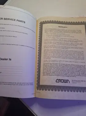 WP2000 CROWN Forklift Service Repair Manual Book Catalog #2
