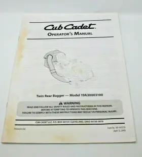 19A30003100 CUB CADET Operators Manual Twin Rear Bagger G7