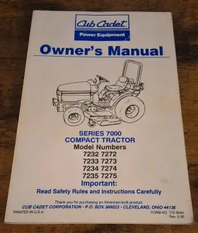 772-9044 CUB CADET Tractor Owners Manual