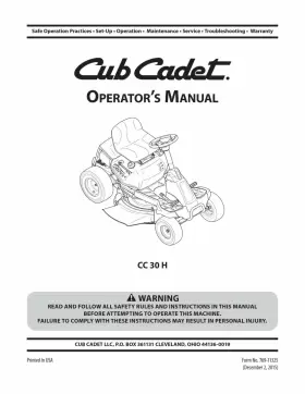 C33H CUB CADET Operators Service Manual