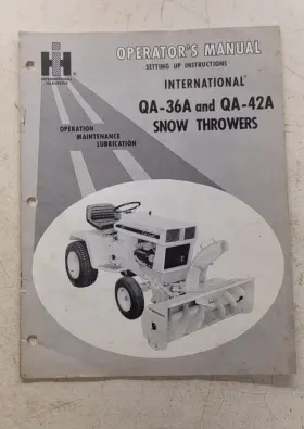 QA-36A CUB CADET International Snowthrower Blower Operators