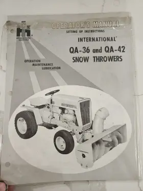 QA36 CUB CADET Qa Snow Blower Manual