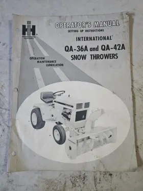 QA42 CUB CADET Snow Blower Owners Manual