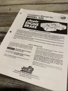 015626 CUMMINS Copy Jake Brake Engine Service Manual Book Nt