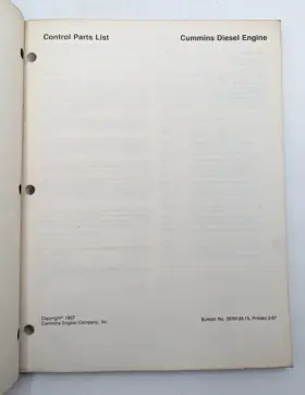 3379133-15 CUMMINS Engine Control Book Manual Service Nt Nh #3