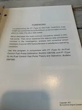 3387066-R CUMMINS Fuel Troubleshooting Manual Book Service Nt #2