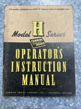 6140-C CUMMINS Diesel Operators Instruction Manual
