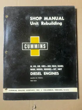 983358-A CUMMINS Manual Unit Rebuilding Diesel Engine Hrs Nh