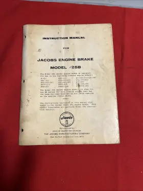 D-3980 CUMMINS Jacobs Engine Jake Diesel Brake Instruction