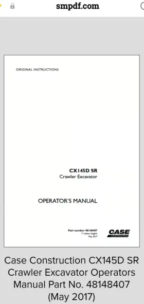 48148407 CX145D SR CRAWLER EXCAVATOR Construction Operators