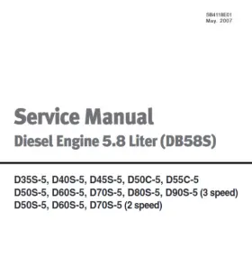 D90S-5 DAEWOO Diesel Engine Service Repair Manual Pdf Usb