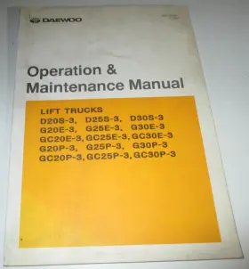 GC30E-3 DAEWOO Lift Operators Manual