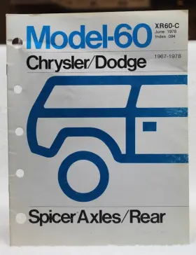 XR60-C DANA Spicer Chrysler Dodge Frear Axle Catalog