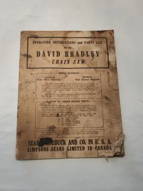 355.83132 DAVID BRADLEY Sears Chainsaw Chain Saw Operating