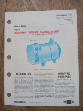 1G-275 DELCO REMY Alternator Repair Service Bulliten