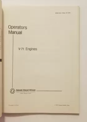 6SE323 DETROIT DIESEL Operators Manual Engine Book #3