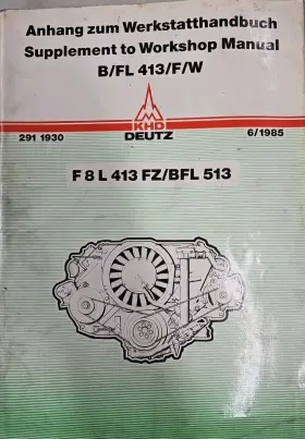 0291-1930 DEUTZ Bfl Service Supplement Workshop Manual Diesel