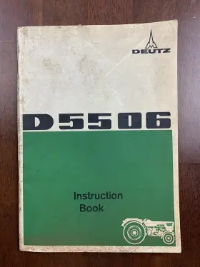 5506 DEUTZ Tractor Instruction Book Khd Ag