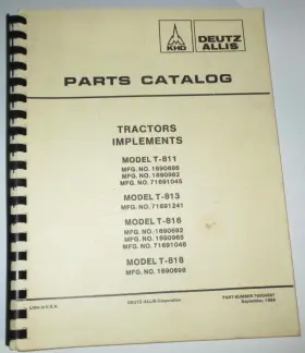 T818 DEUTZ ALLIS Lawn Garden Tractor Catalog Manual