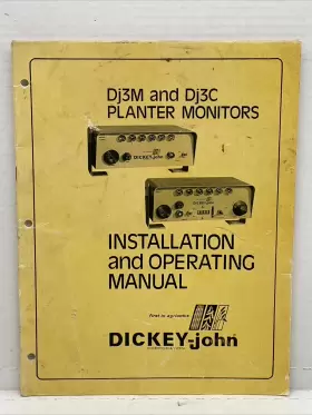 DJ3C DICKEY JOHN Planter Monitors Operating Manual #2
