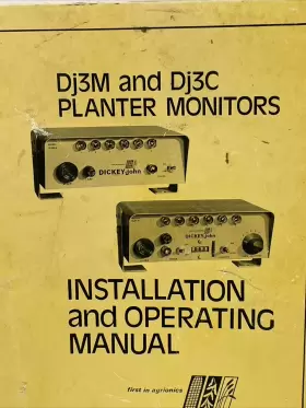 DJ3C DICKEY JOHN Planter Monitors Operating Manual