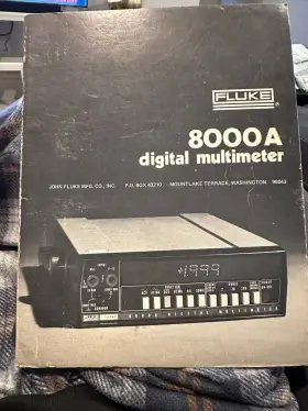 8000A DIGITAL Fluke Multimeter Instruction Manual