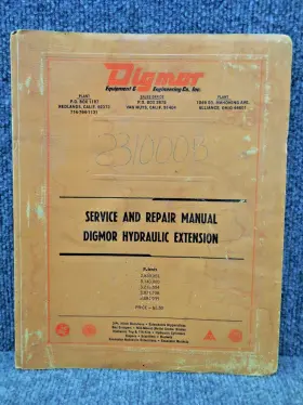 231000B DIGMOR Hydraulic Extension Backhoe Service Repair