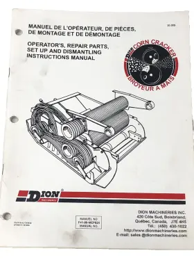 F41-99-MEP824 DION MACHINES Corn Cracker Manual English