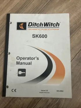 SK600 DITCH WITCH Mini Skid Steer Loader Operator Manual