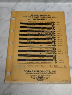 DP979 DORMAN PRODUCTS Sheet Supersedes