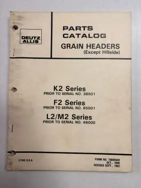 79005949 DUETZ ALLIS Grain Headers Catalog Manual