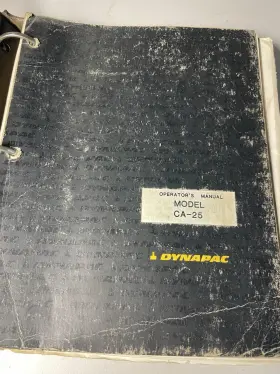 CA-25 DYNAPAC Notebook Manual Operators