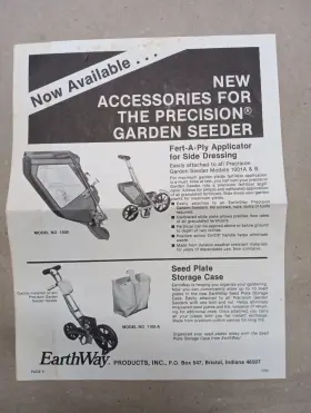 1100-A EARTHWAY Precision Garden Seeder Manual