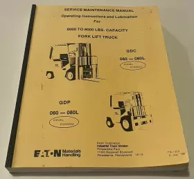 080L EATON Yale Forklift Service Manual Gdc Gdp