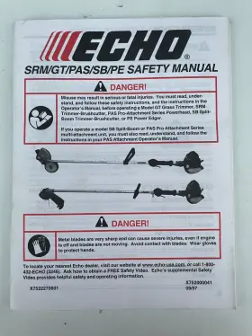 616695742523 ECHO Gt Grass Trimmers Service Owners Manual